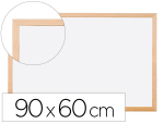 Q-Connect 926354 - Tableau q-connect mélaminé cadre bois lisse lavable stabilité marqueurs spéciaux accessoires fixation mur 90x60cm