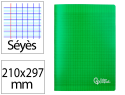 171137 - Cahier piqure liderpapel couverture pp 210x297mm 96p   seyes coloris vert