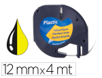 Q-Connect 156242 - Ruban titreuse q-connect 12mm x 4 mt noir-jaune letratag    091202