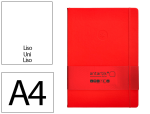 Antartik 171165 - Carnet fermeture elastique antartik notes couverture rigide a4 papier uni ivoire 100 feuilles 80gr fsc coloris rouge