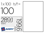 Avery 13050 - Étiquette adhésive avery laser opaque très blanche 199.6x289.1mm boîte 100 unités