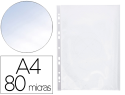34613 - Pochette q-connect polypropylène 8/100e perforée ouverture angle antistatique a4 210x297mm sachet 25 unités
