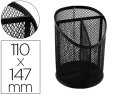 156228 - Pot a crayons q-connect maille metallique 3           compartiments hauteur 147 mm  diametre 110mm coloris noir
