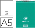 21734 - Bloc bureau conquerant sept a5 reliure intégrale 148x210mm 180 pages 60g uni coloris vert lagon