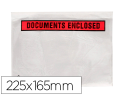156173 - Pochette documents ci-inclus q-connect auto-adhesive       transparente 225x165mm texte  anglais paquet 1000 unites