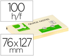 Q-Connect 10836 - Bloc-notes q-connect quick notes 76x127mm 1 bloc 100f repositionnables coloris jaune