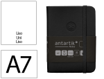 Antartik 171157 - Carnet fermeture elastique antartik notes couverture rigide a7 papier uni ivoire 80 feuilles 80gr fsc coloris noir