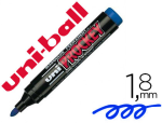 Uni-Ball 12811 - Marqueur uniball uni prockey permanent pointe ogive tracé 1.8mm encre sans alcool corps plastique coloris bleu