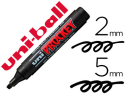 12807 - Marqueur uniball uni prockey permanent pointe biseautée tracé 2/5mm encre sans alcool corps plastique coloris noir