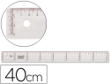 920427 - Règle liderpapel graduation verticale horizontale 40cm bord biseauté gamme cristal transparente économique