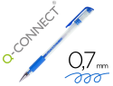 44063 - Stylo-bille q-connect écriture moyenne 0.5mm corps translucide grip caoutchouc coloris bleu