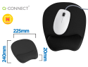 155725 - Tapis souris q-connect repose-poignet ergonomique    mousse grand confort facilement nettoyable coloris noir